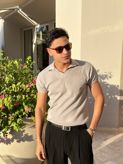 Knitted Polo Gray