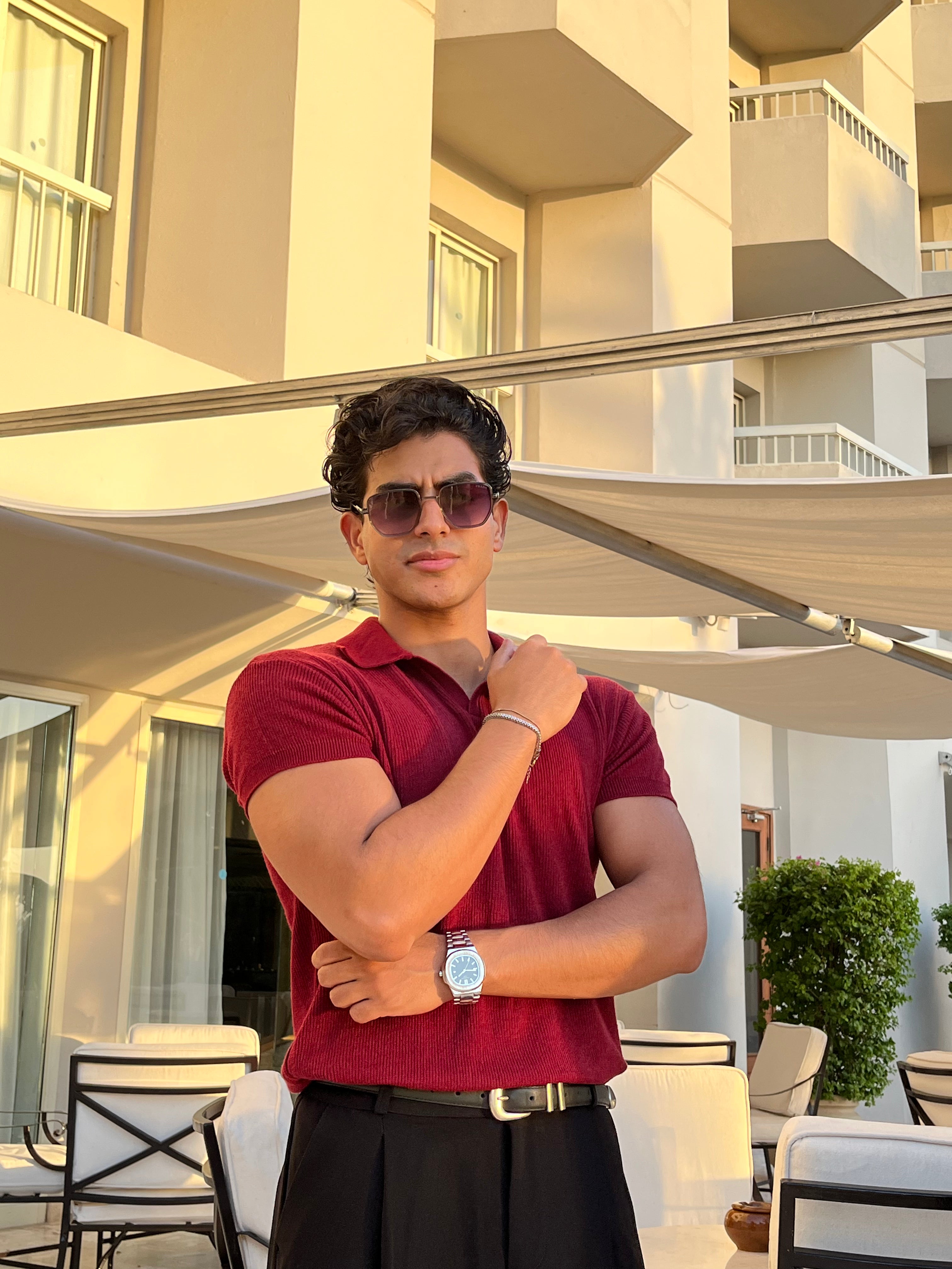 Knitted Polo Burgundy